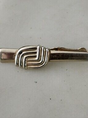 Vtg Foster Mid Century Modern Gold Tone Knot Tie Clip